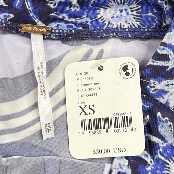 Free People She's Something Else Floral Faux Wrap Tulip Mini Skirt Plum XS - NWT - Picture 6 of 10